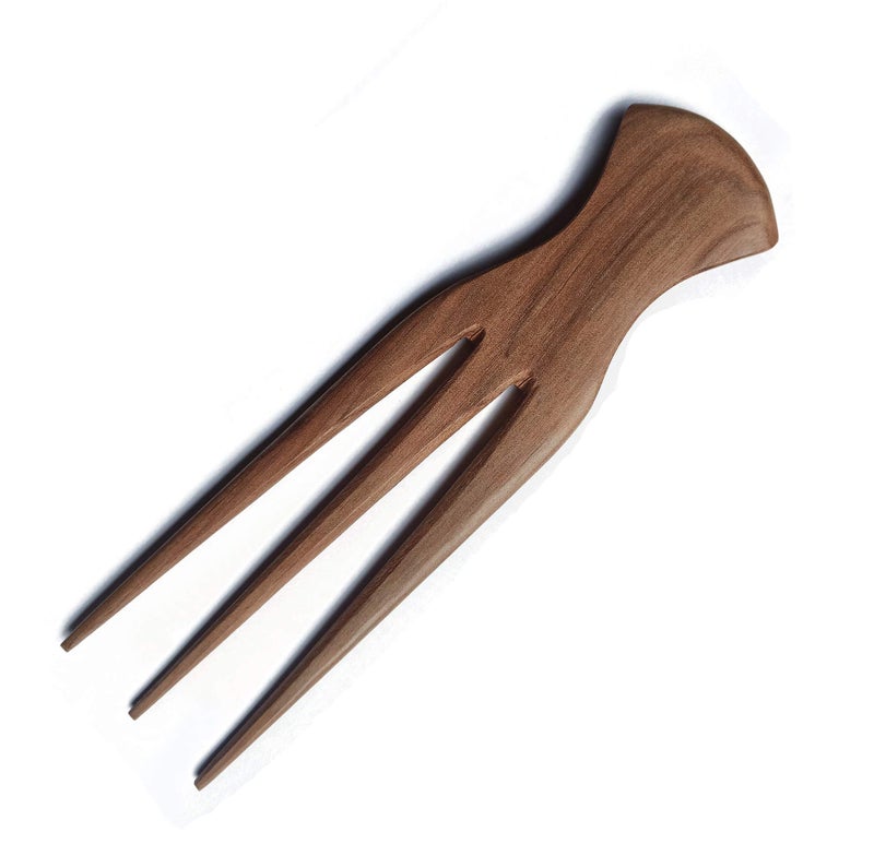 Plai Na Afro Pick Comb for African Hair | Wooden Parting Comb for Braiding & Cornrows - Image 4